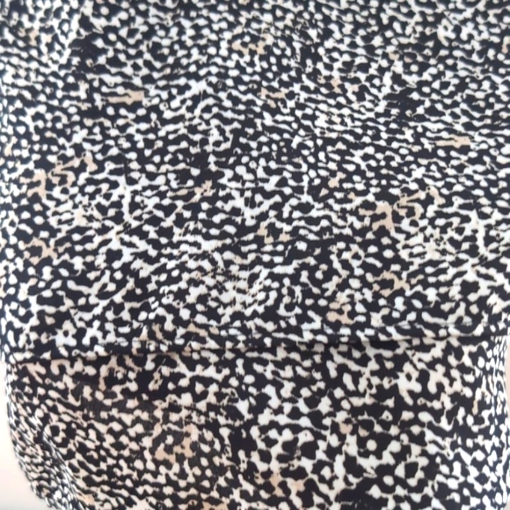 Chico's Size 2 Large 12 Black & White Oversized Button Down Shirt Long Sleeve - Picture 13 of 13